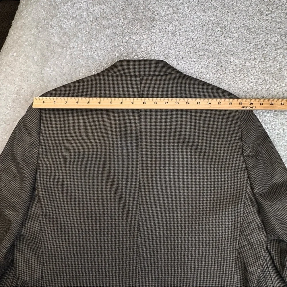 Ralph Lauren Sports Jacket Blazer Houndstooth Olive Brown Silk Wool Dillards 42R
